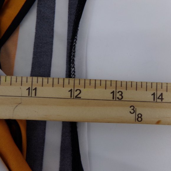 kimcine curve Women's Crop top stripe with a twist size SM orange and black - Picture 8 of 9